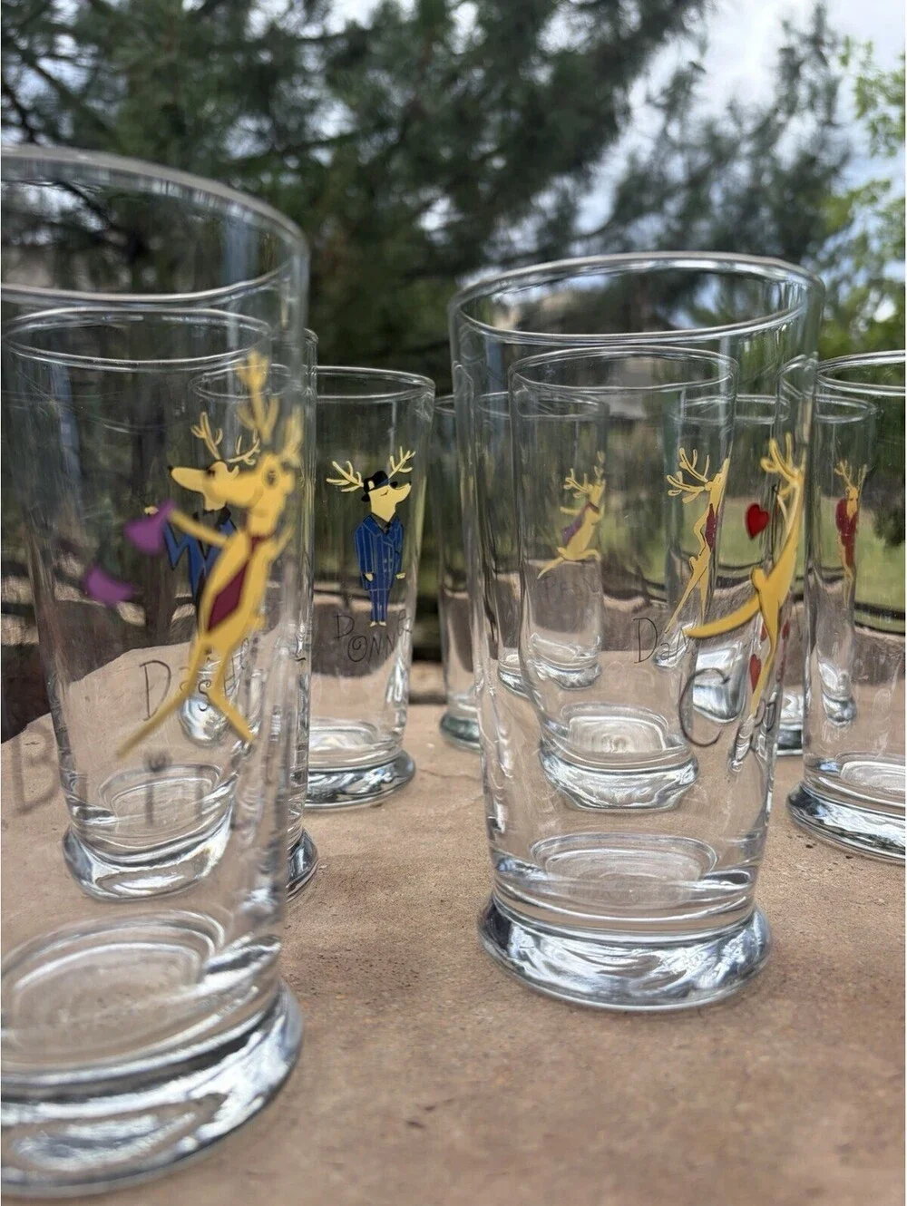 Vintage Retired Pottery Barn Reindeer Tumblers – Set of 8 Christmas  Hi-Ball EUC